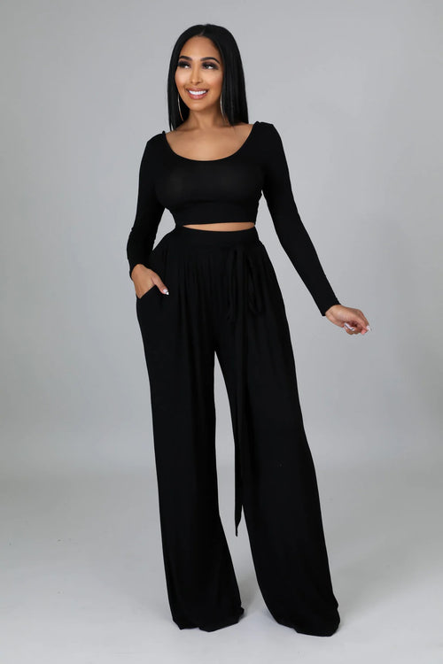 JADA PANT SET | BLACK-Pant Set-Fashion Bombshellz | Online Boutique