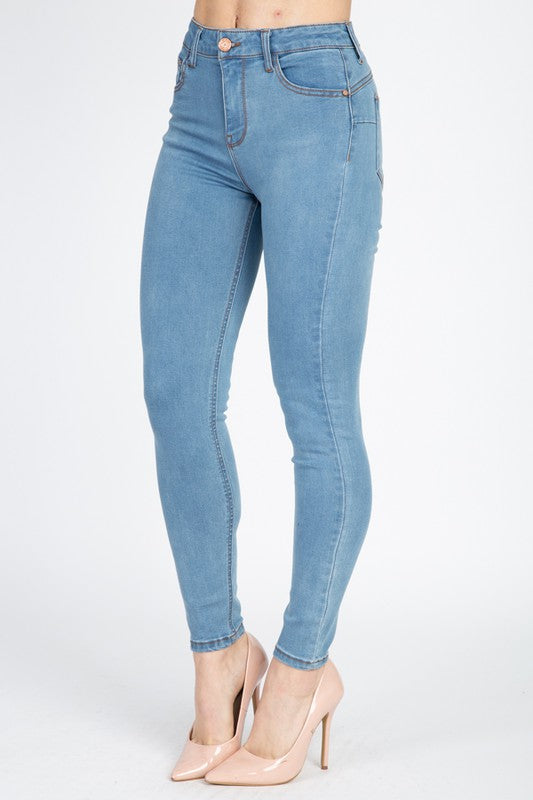 HIGH RISE SKINNY JEANS-BOTTOMS-Fashion Bombshellz | Online Boutique