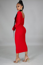 FLIRTY MIDI DRESS | RED-DRESS-Fashion Bombshellz | Online Boutique